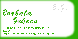 borbala fekecs business card